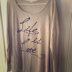 Maurices brand 3x sheer beige long sleeve shirt.